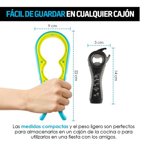 Kit de Destapador y Abridor de Frascos y Botellas 9 en 1 Redlemon