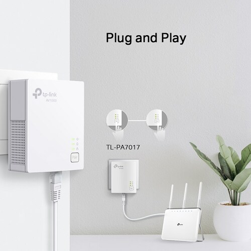 Kit Repetidor Powerline AV1000 Gigabit Ethernet Tp-Link TL-PA7017 KIT.