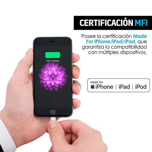 Cable para iPhone Lightning a USB con Certificado MFI Redlemon