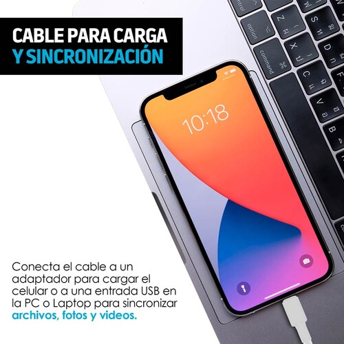 Cable para iPhone Lightning a USB con Certificado MFI Redlemon