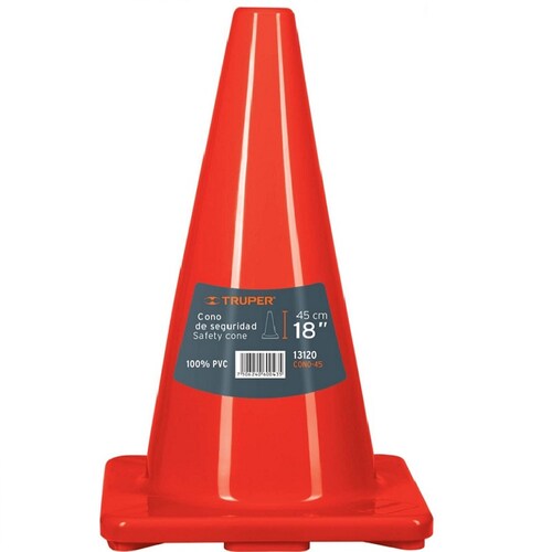 Cono De Precaucion seguridad Naranja 45 Cm Truper protección vial 