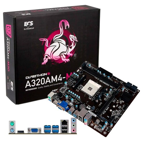 Tarjeta Madre Ecs A320am4-m3d Amd Ryzen Ddr4 2400 Usb 3.0