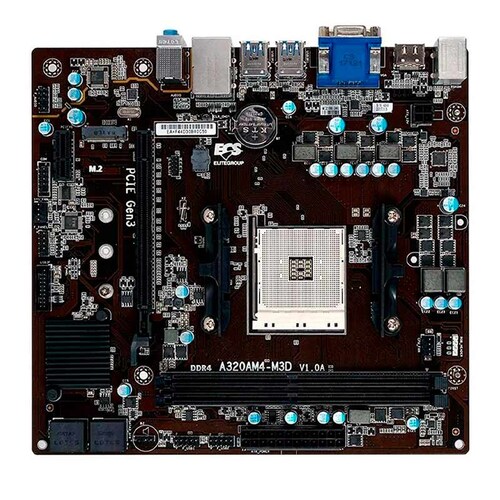 Tarjeta Madre Ecs A320am4-m3d Amd Ryzen Ddr4 2400 Usb 3.0