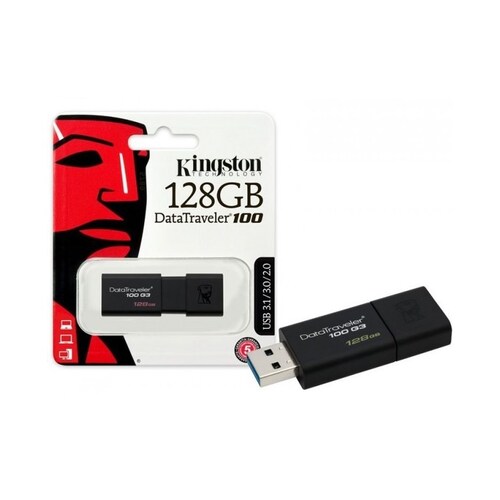 Memoria 128GB USB 3.0 100 MB/s 10 MB/s Negro Retractil PC Lap Windows Mac Linux Portatil Juegos DT100G3/128GB