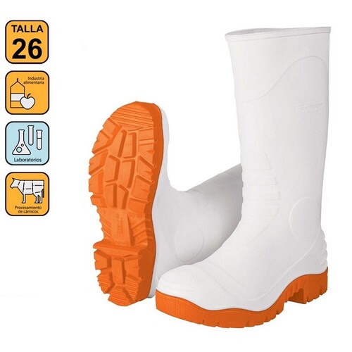 BOTAS IMPERMEABLES INDUSTRIALES DE PVC BLANCAS  PARA AGUA LIMPIEZA-CARNICERIA -JARDINERIA-POLLERIA  TRUPER