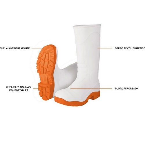 BOTAS IMPERMEABLES INDUSTRIALES DE PVC BLANCAS  PARA AGUA LIMPIEZA-CARNICERIA -JARDINERIA-POLLERIA  TRUPER