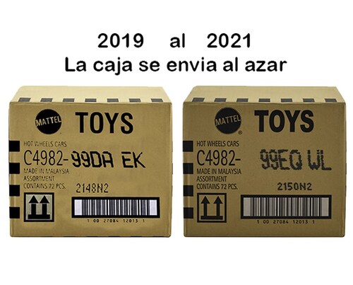 Hot Wheels Caja Con 72 Automoviles 2019 al 2021 Mattel
