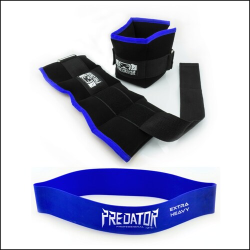 Polaina 1 kg c/u negra PREDATOR fitness correr con cinta reforzada Primera calidad
