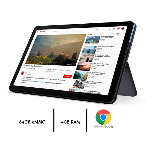 Laptop Lenovo chromebook 10" 64gb Ram 4gb + Mochila + 500 Hojas Blanca + Colores + Usb 16GB