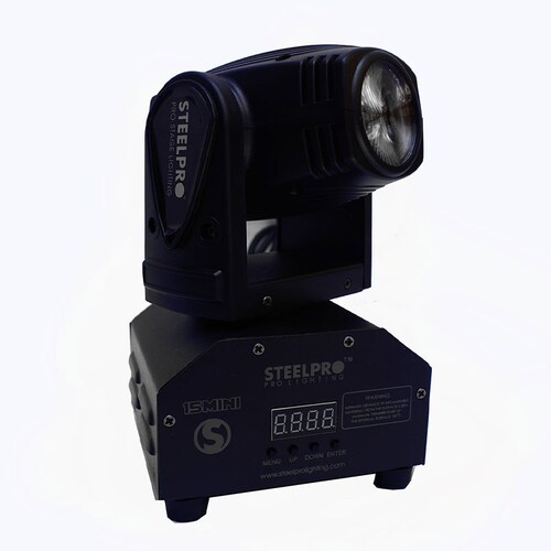 Steelpro Mini Cabeza Móvil Beam Rgbw 4en1 15 Watts Dmx Audio