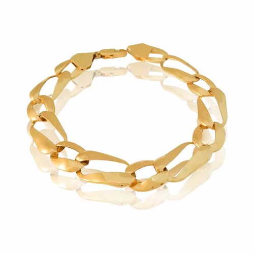 Pulsera tipo brazalete #198 de eslabones para caballero.