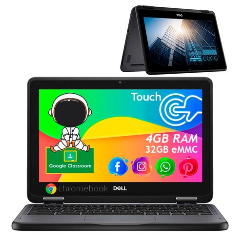 Laptop o tablet Dell 2 en 1 Chromebook 11" 32gb eMMC 4gb / Aprendizaje sin límites