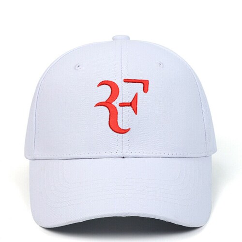 Gorra Roger Federer Blanca White Logo Bordado Rojo 