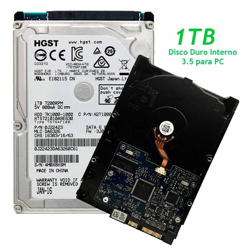 Disco Duro 1TB 3.5 Para Pc 7200 rpm