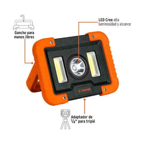 Lámpara De Taller Recargable De Led, 1300 Lúmenes Alta Luz