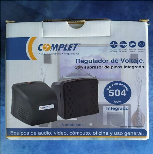 REGULADOR VOLTAJE SUPRESOR 1300VA SMARTV MAC PC LAPTOP PANTALLA TV SUPRESOR PICOS CONSOLA ERV-6-001