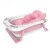 Tina para bebé plegable con termómetro y colchón color  rosa.