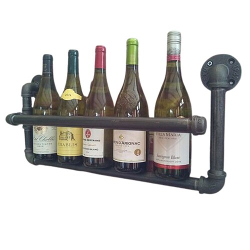 Cava De Pared con Tubería Industrial. Vintage. Porta Botellas