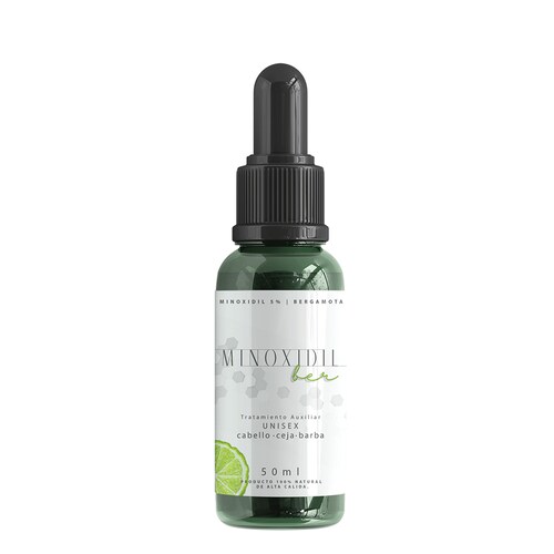 Tratamiento UNISEX para Cabello y Barba con MINOXIDIL 5% y Bergamota 6 Frascos de 50ml  Minoxidilber®