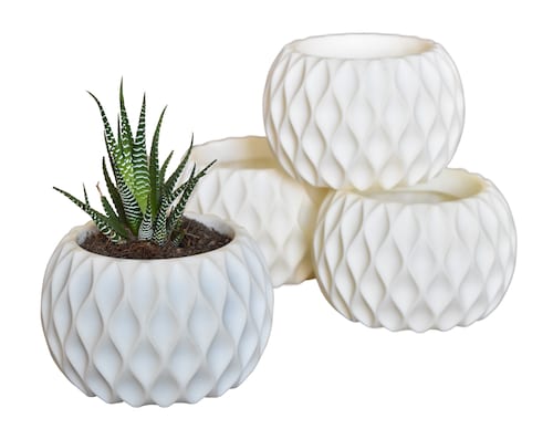 Set De Macetas Minimalistas Blanca Interior Suculenta Cactus