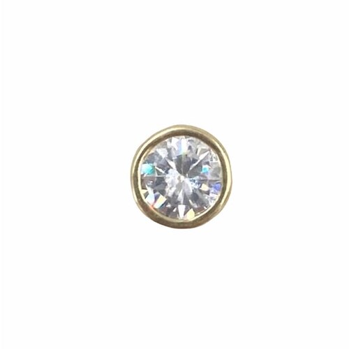 Piercing en Oro de 10K Redondo con Zirconia 4mm - Mancini Joyas