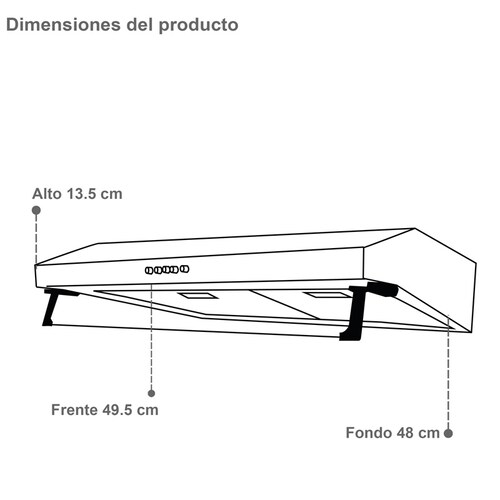 Campana extractora para cocina de 50cm SUPRA NUBE B-50 en acero inoxidable color blanco 