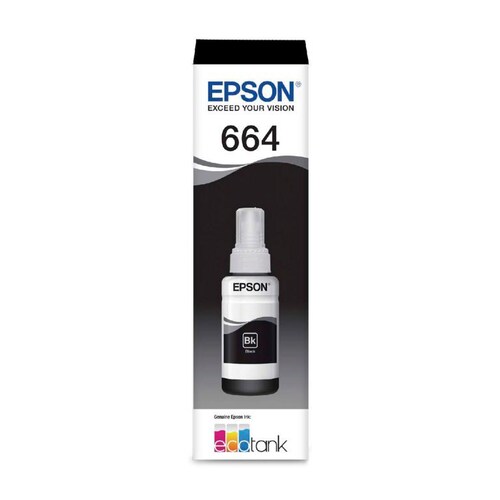 Botella Tinta Impresora Epson Serie L T664 - Negro