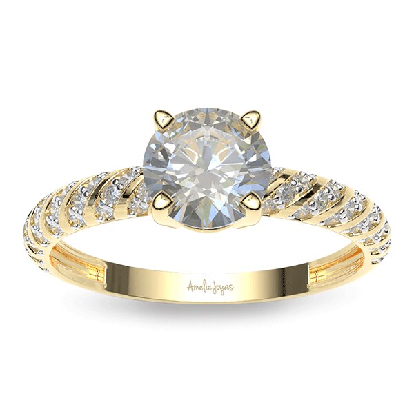 Anillo de compromiso en Oro Amarillo de 14K Amelie Joyas