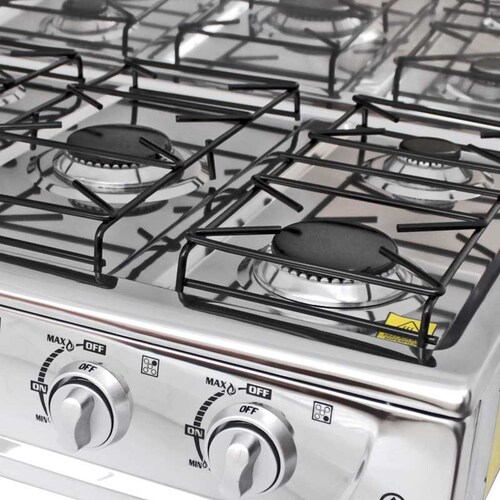 PARRILLA DE GAS DE 5 QUEMADORES CON CUBIERTA Y CUERPO DE ACERO  5Q-TA