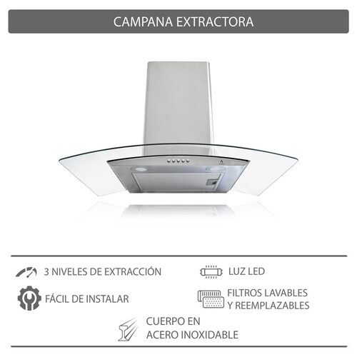 Campana extractora decorativa de pared de acero inoxidable CC-90