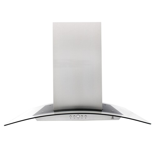 Campana extractora para cocina de isla SUPRA CI-90 en acero inoxidable y cristal curvo de 90 cm 