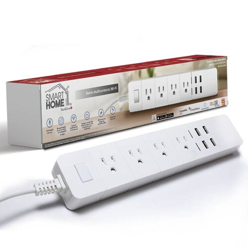Extensión multicontactos Inteligente WiFi y  4 puertos USB Smart Home 