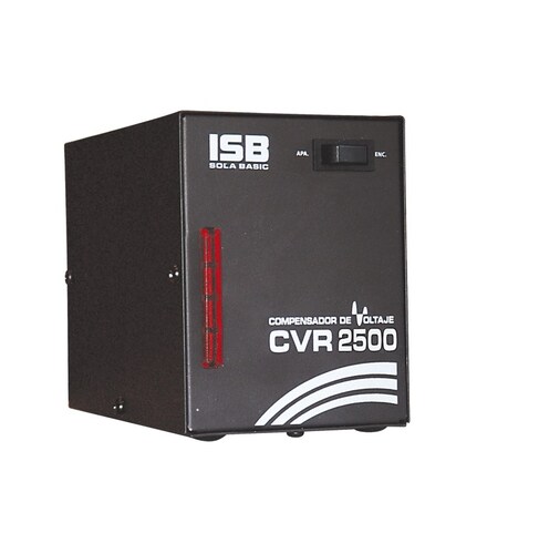REGULADOR DE VOLTAJE PARA REFRIGERADORES LAVADORAS SOLA BASIC CVR-2500VA/1500W 1 CONTACTO NEGRO