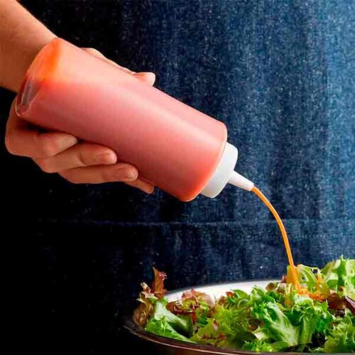 Bote dispensador exprimible mayonesa o aderezo de 8 onzas  tablecrafth 108C  - 12 piezas.