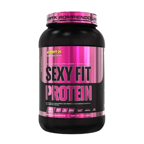 Proteina Mujer Limit X Nutrition Proteina Sexy Fit 3 Lbs 41 Serv. Colageno / Acido Folico  - Sabor Galleta