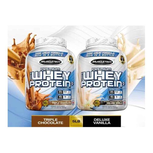 Proteina MuscleTech Premium 100% Whey Protein Plus 5 Lbs 59 Serv. - Chocolate