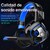 Audífonos Headset Gamer Con Micrófono Azul Gaming Top