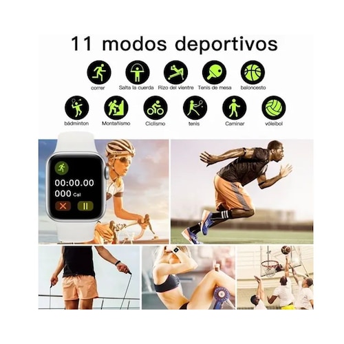 SMARTWATCH RELOJ INTELIGENTE T500 RITMO CARDIACO, VERDE 