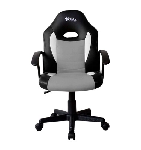 SILLA GAMER STYLOS GRIS CLASE 2 ERGONOMICA 100KG  