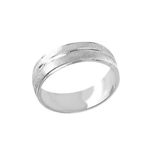Argolla Diseño Línea en Medio No. 11.5 de Plata .925 + Obsequio