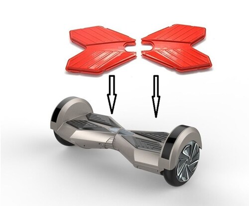 Hoverboard Patineta Eléctrica Scooter de Autobalance Con Luz LED Bocina Bluetooth Llantas 8" (Gris/Rojo)