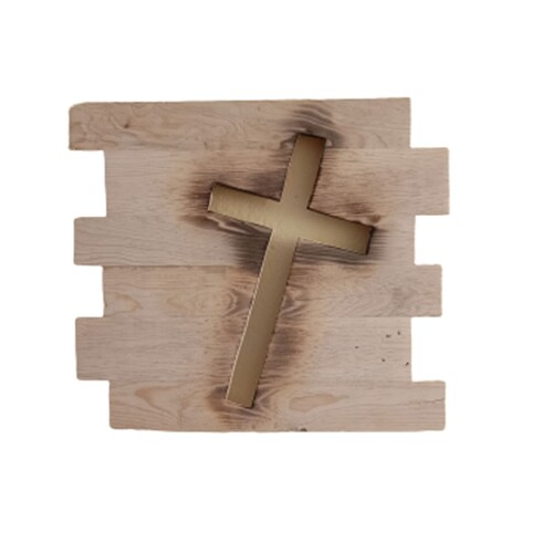 Cruz De Madera, Cuadro De Pared Artesanal. Vintage