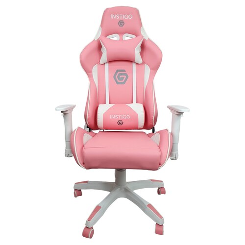 Silla Gamer Ergonómica Reclinable Instigo Gaming IG626 - Rosa con Blanco