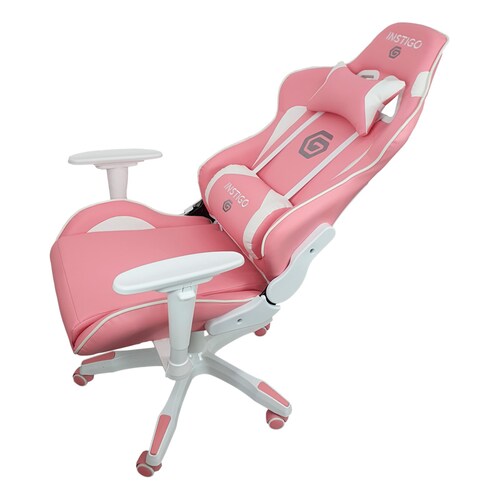 Silla Gamer Ergonómica Reclinable Instigo Gaming IG626 - Rosa con Blanco