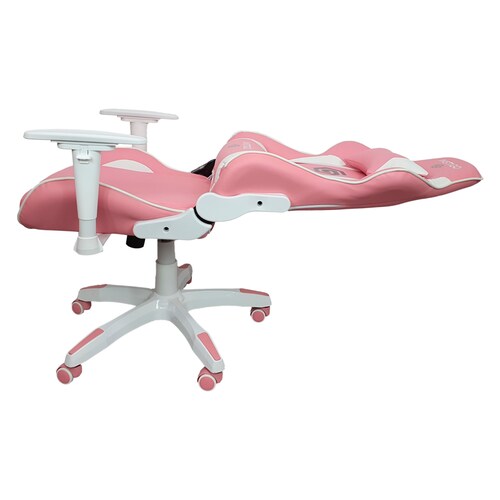 Silla Gamer Ergonómica Reclinable Instigo Gaming IG626 - Rosa con Blanco