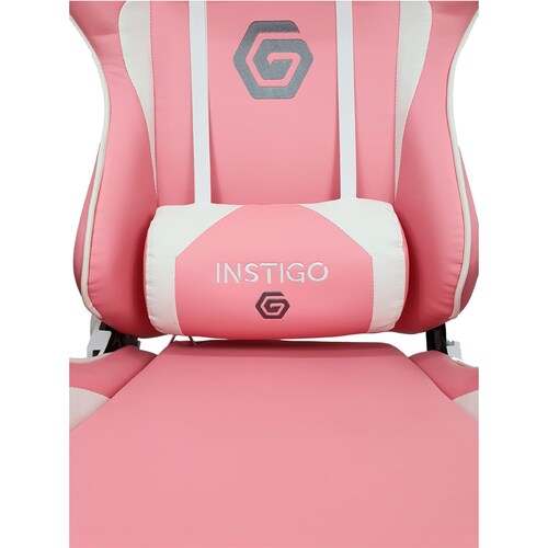 Silla Gamer Ergonómica Reclinable Instigo Gaming IG626 - Rosa con Blanco