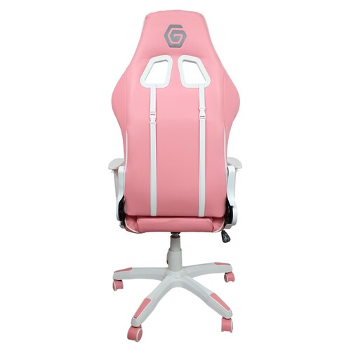 Silla Gamer Ergonómica Reclinable Instigo Gaming IG626 - Rosa con Blanco