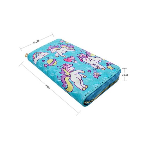 Cartera Diseño Unicornios Flores Paquete 6 Pz Sintéticas Con Monedero Interno