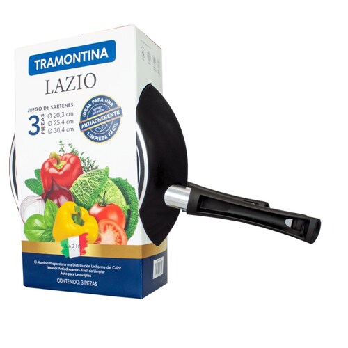 Juego de Sartenes Tramontina 80112050 Lazio 3 Piezas Negro END2*