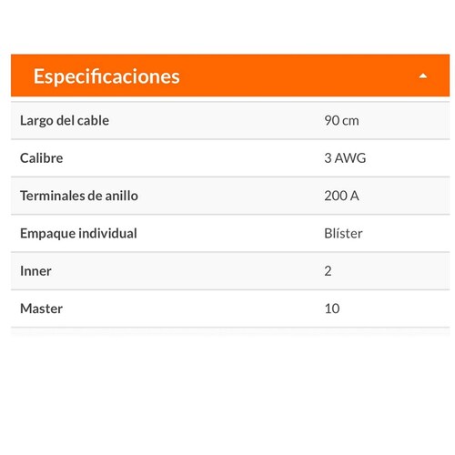 Cable Repuesto Inversor de corriente para auto Truper